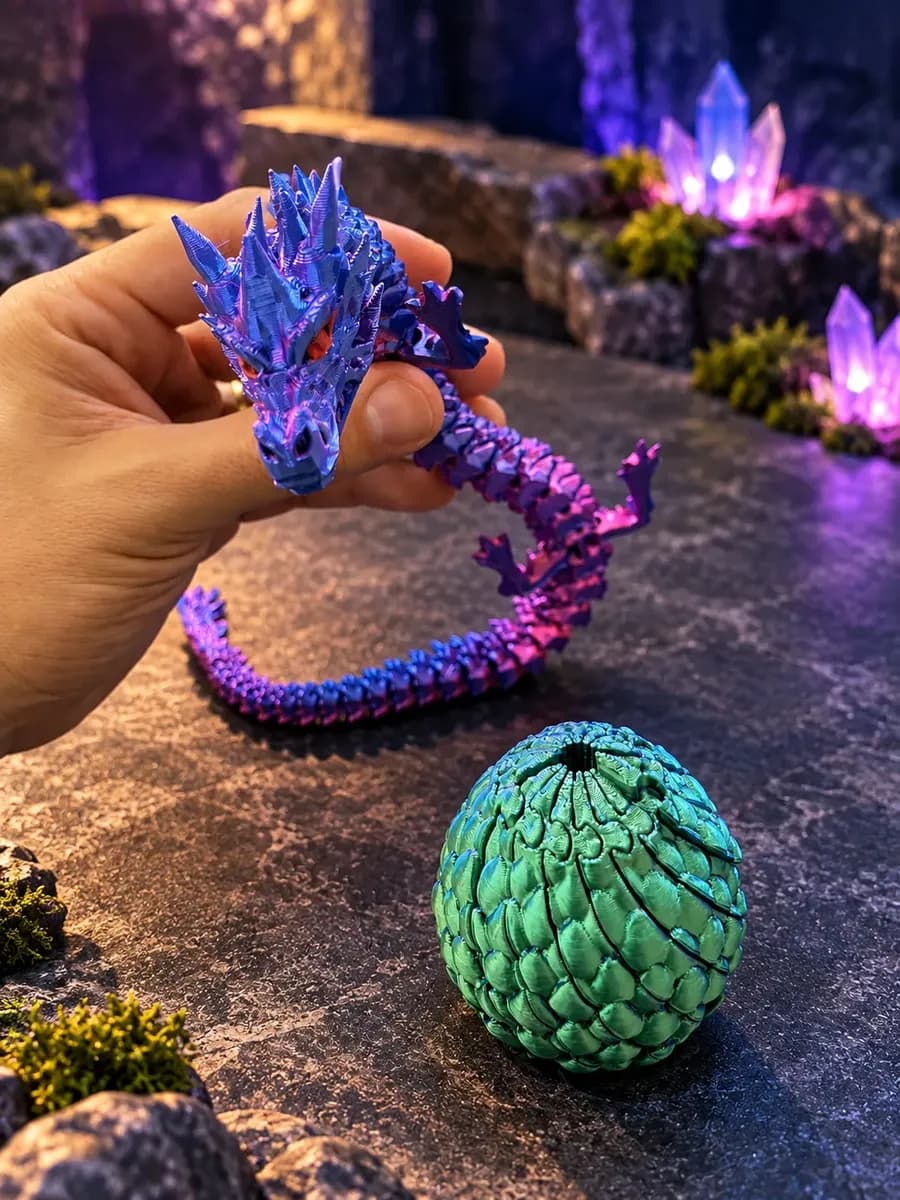 Dragão Articulado com Ovo — vista complementar